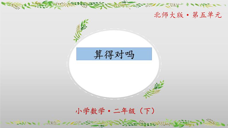 北师大版数学二年级下册 5.6《算得对吗》课件PPT第1页