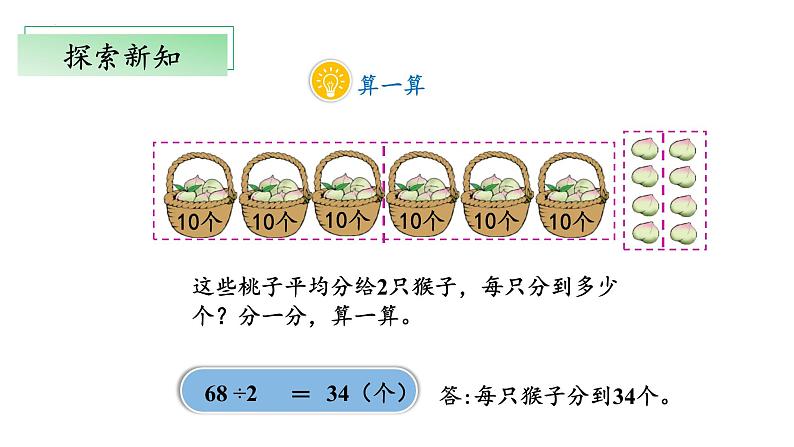 北师大版数学三年级下册 1.1《分桃子》课件PPT第8页