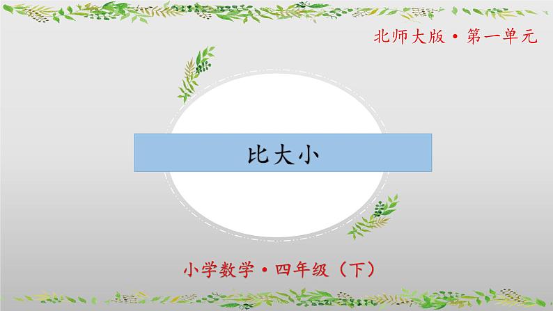 北师大版数学四年级下册 1.4《比大小》课件PPT第1页