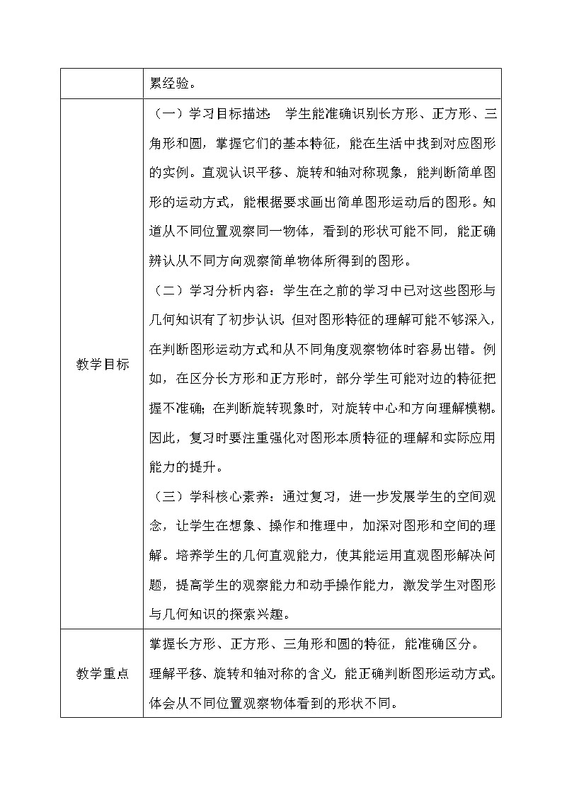 北师大版一年级下册数学总复习2《图形与几何》第2页