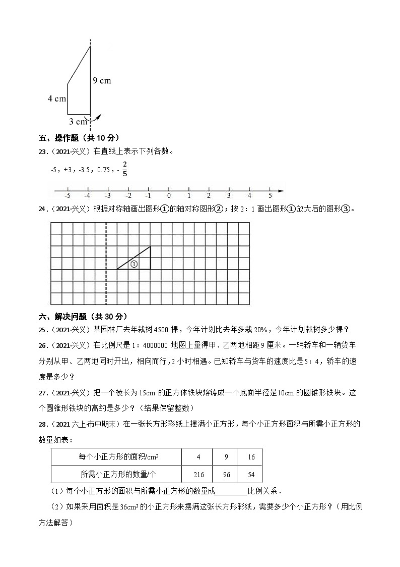贵州省黔西南州兴义市2021年小升初数学试卷(学生版+解析)第3页