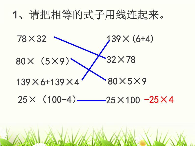 苏教版四年级数学下册第六单元第7课《乘法分配律练习课》课件第2页