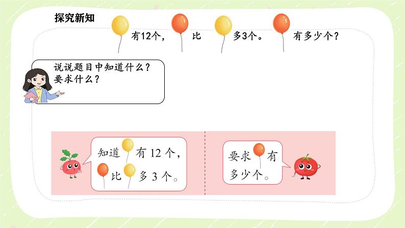 新苏教版一年级数学下册第六单元第2课时《用加减法解决相差关系的实际问题》课件第3页