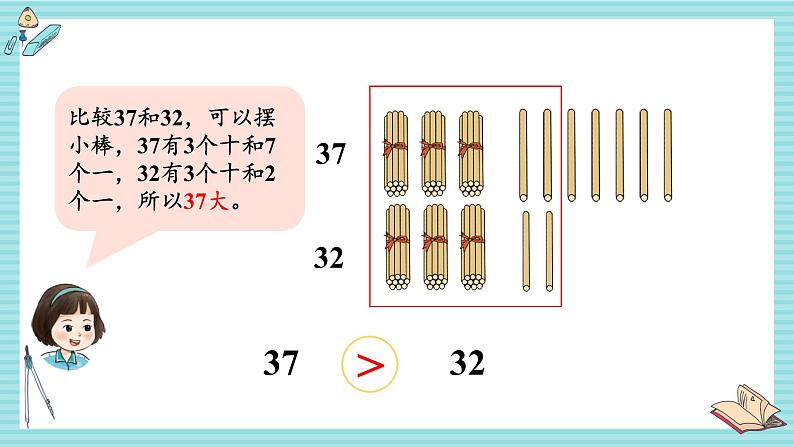 西师大2024数学一年级数学下册 第三单元 2.第二课时 数的大小比较(1) PPT课件第5页