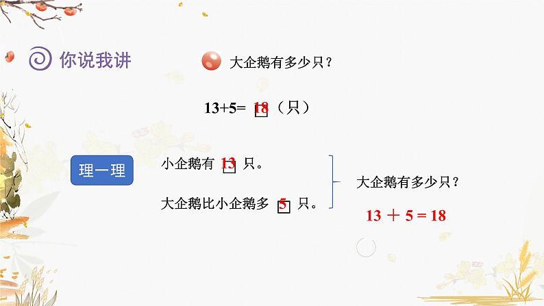 青岛版2024数学一年级下册 第5单元 5.5两位数加、减一位数或两位数的应用 PPT课件第4页