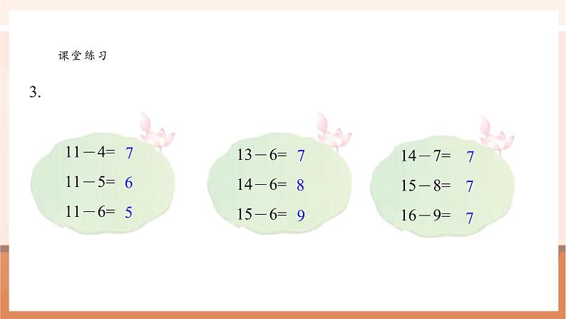 【新教材核心素养】苏教版数学一年级下册《进位加法和退位减法 练习三》（课件）第4页