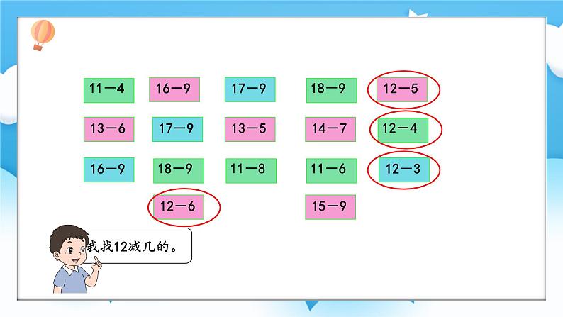 【核心素养】2025春新北师大版小学数学一年级下册 第三单元《3.8做个减法表》课件第5页