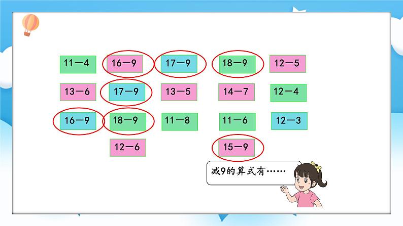 【核心素养】2025春新北师大版小学数学一年级下册 第三单元《3.8做个减法表》课件第7页