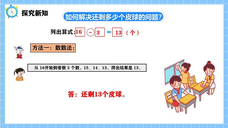 冀教版一年级数学下册第一单元1《还剩多少个皮球？（几十减几）》第5页