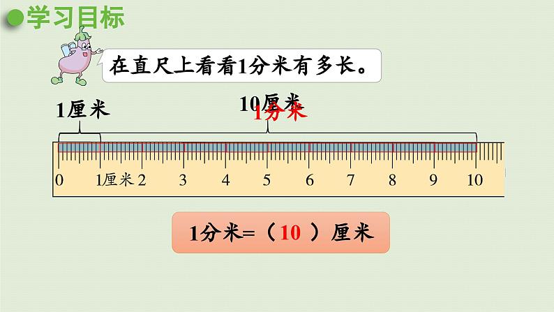 2025春数学苏教版二年级下册五分米和毫米第1课时分米和毫米的认识课件第7页