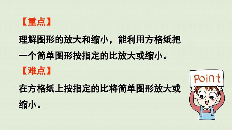 2025春数学苏教版六年级下册四比例第1课时图形的放大与缩小课件第3页