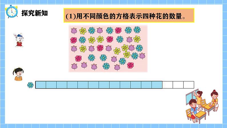 冀教版一年级数学下册第二单元3《哪种花最多？》第8页