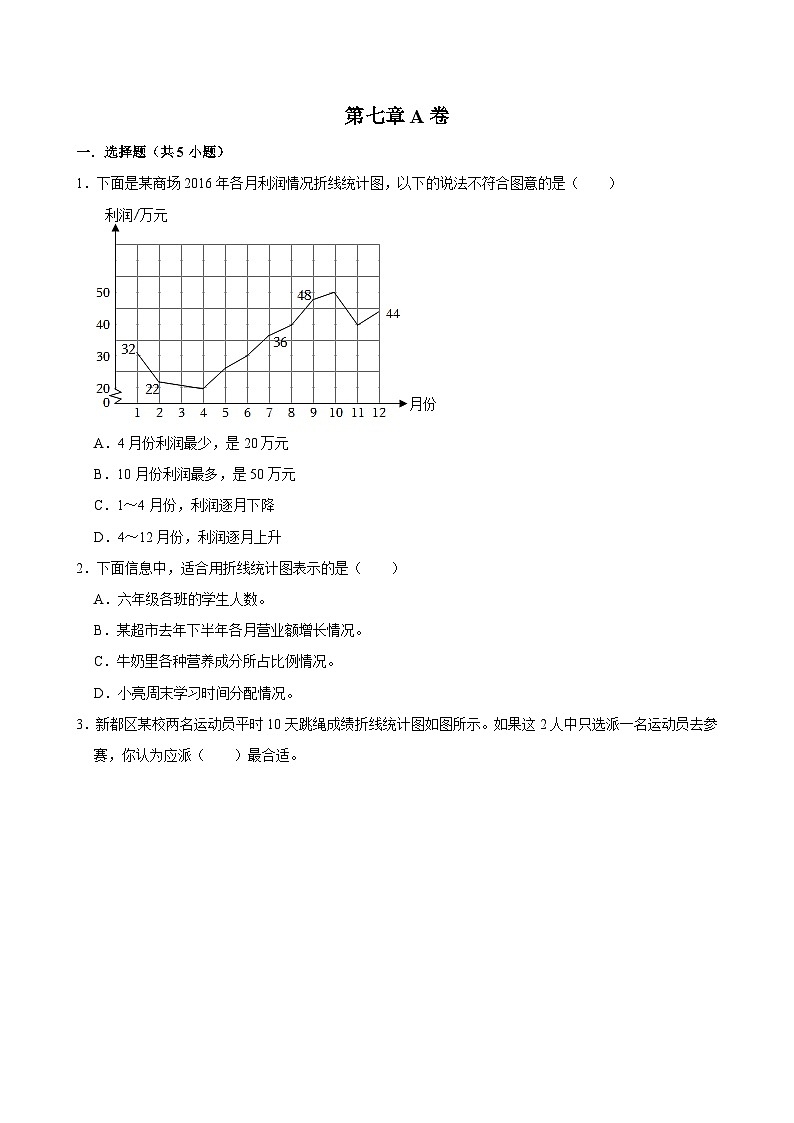 第七章A卷（试题）2024-2025学年五年级下册数学 人教版第1页