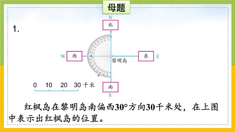 苏教版六年级数学下册第5单元第2课《根据方向和距离在平面图上表示物体的位置》课件第8页