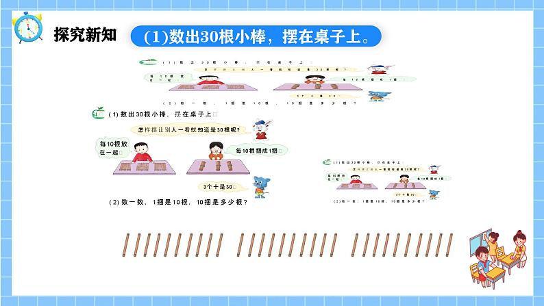 冀教版一年级数学下册第三单元4《100以内数的认识-数一数，有多少根小棒？》第6页