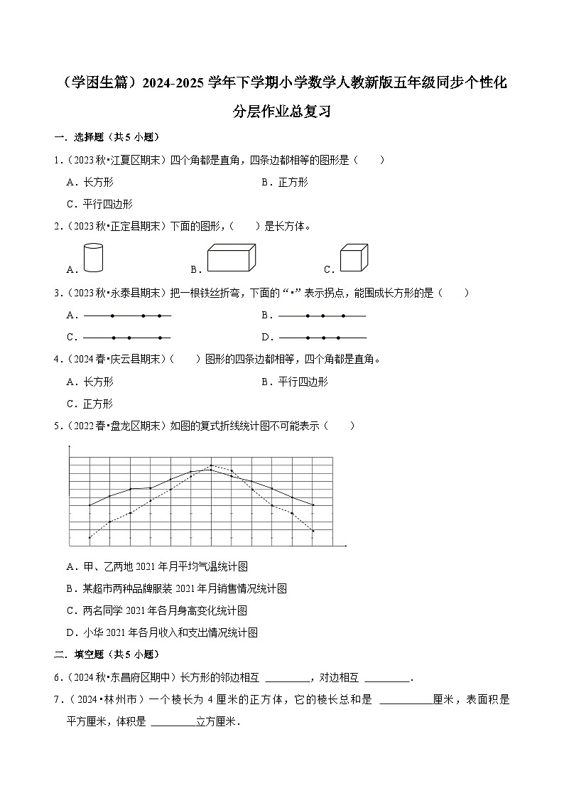 总复习（基础作业）2024-2025学年五年级下册数学 人教版第1页
