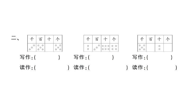 小学数学西师版二年级下册第八单元总复习第一课时 万以内数的认识作业课件第3页