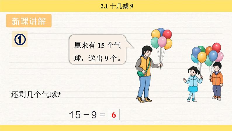 人教版（2024）数学一年级下册 2.1 十几减 9（课件）第5页