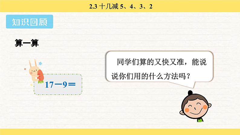 人教版（2024）数学一年级下册 2.3 十几减 5、4、3、2（课件）第3页