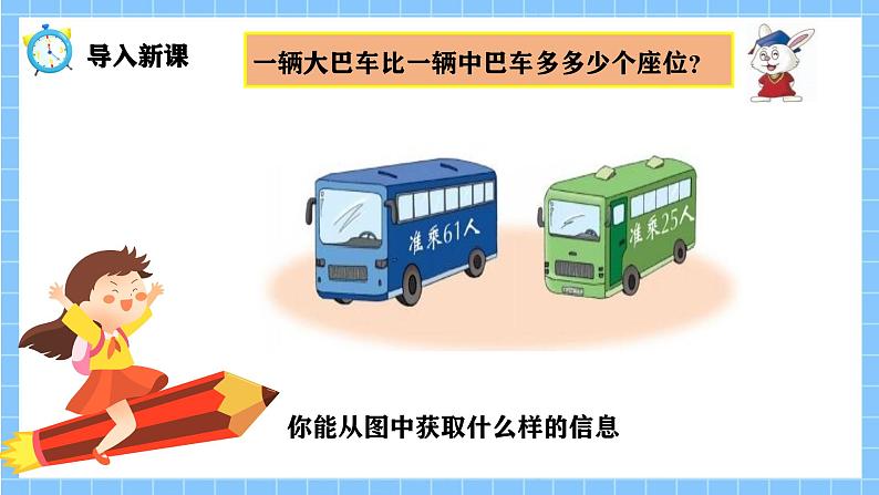 冀教版一年级数学下册第四单元6《 两位数减两位数一一辆大巴车比一辆中巴车多多少个座位？》第4页