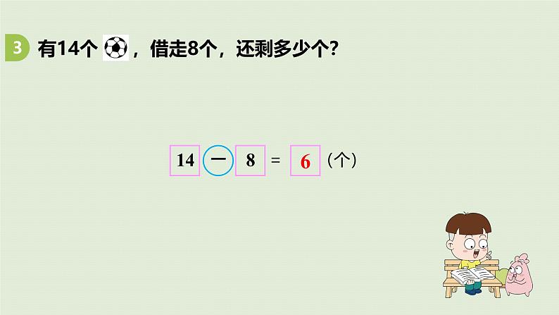 2025春苏教版数学一年级下册第1单元20以内的退位减法第11课时复习（2）课件第7页