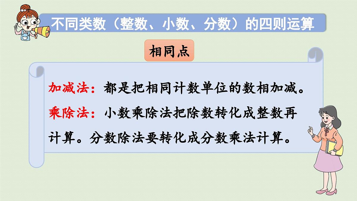 2025春数学西师大版六年级下册五总复习第3课时数的运算课件第8页