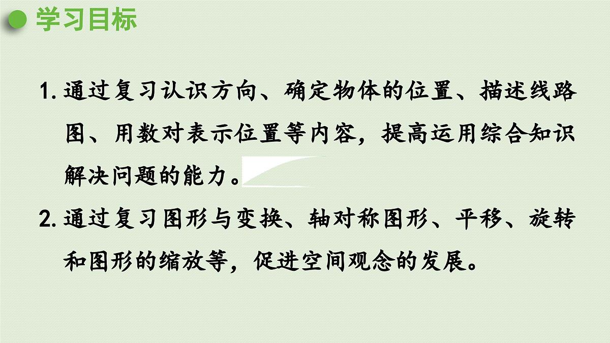 2025春数学西师大版六年级下册五总复习第10课时图形与位置课件第2页