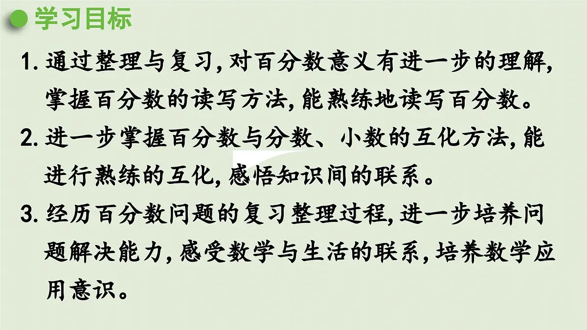 2025春数学西师大版六年级下册一百分数第10课时整理与复习课件第2页