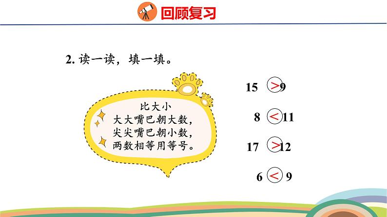 冀教版一年级数学下册课件 3.1 第5课时 100以内数的大小比较第4页