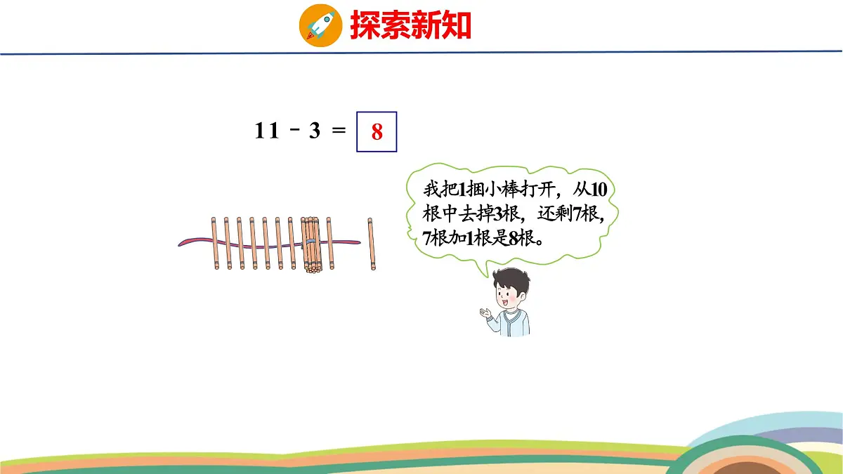 冀教版一年级数学下册课件 第1单元 第2课时 11减几第7页