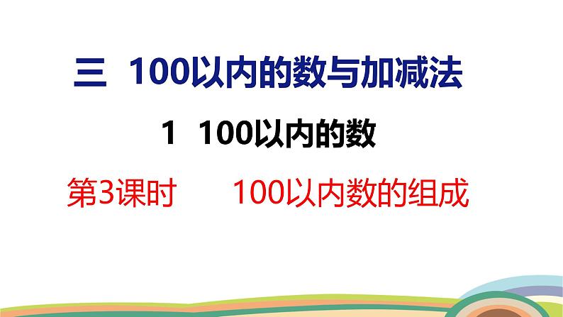 冀教版一年级数学下册课件 3.1 第3课时 100以内数的组成第1页