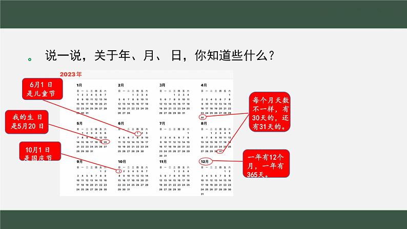 北师大版小学数学三年级上册第7单元1看日历课件第7页