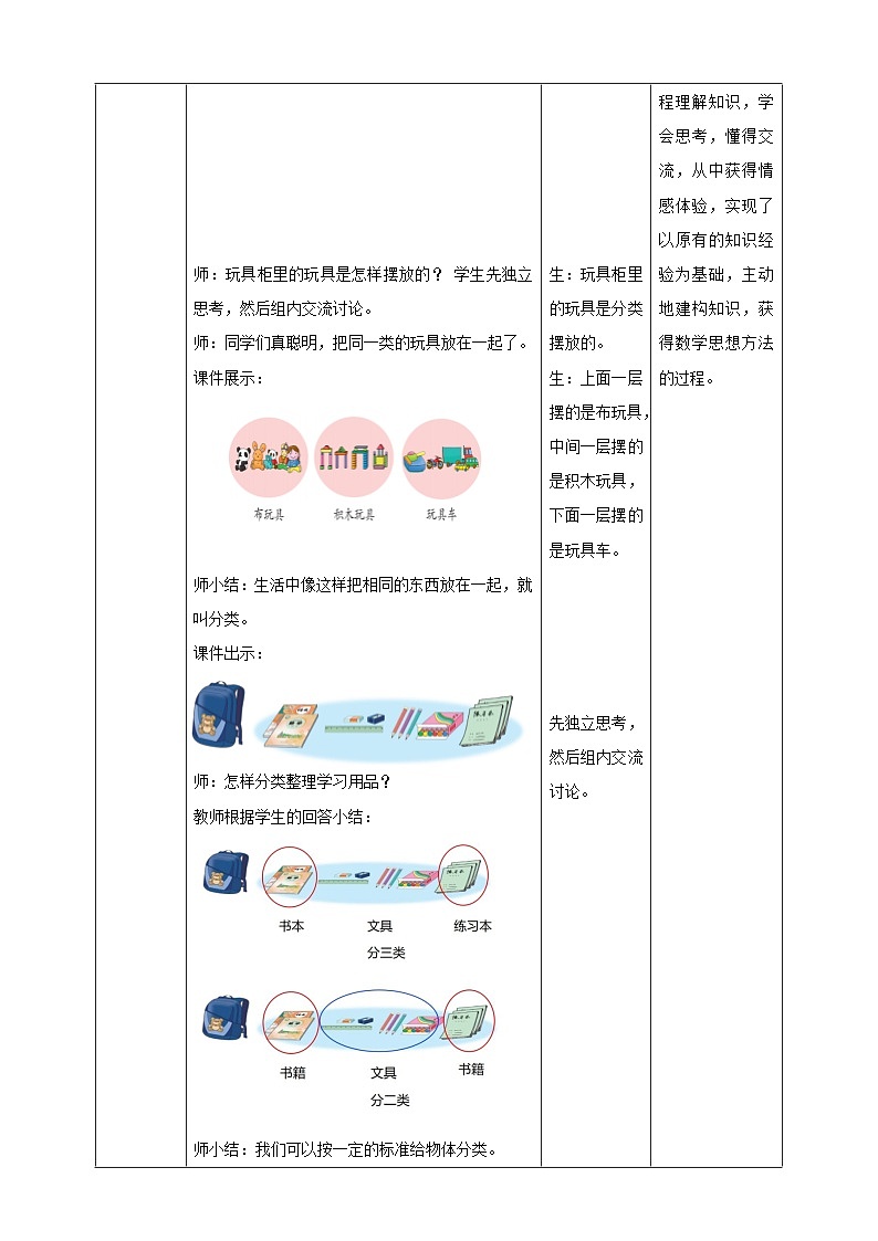 冀教版新版一下2.1《 分类（1）》（教案）第2页