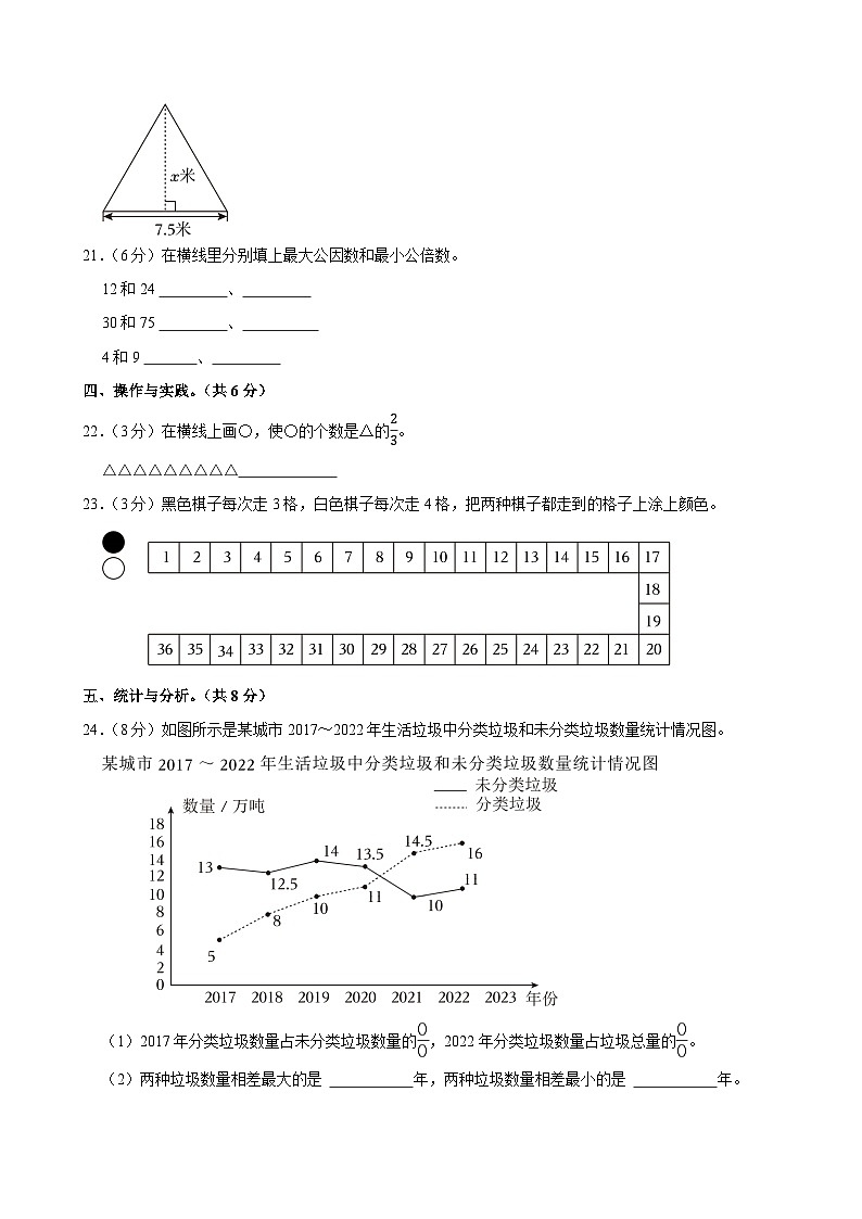 2023-2024学年河南省平顶山市宝丰县五年级（下）期中数学试卷第3页