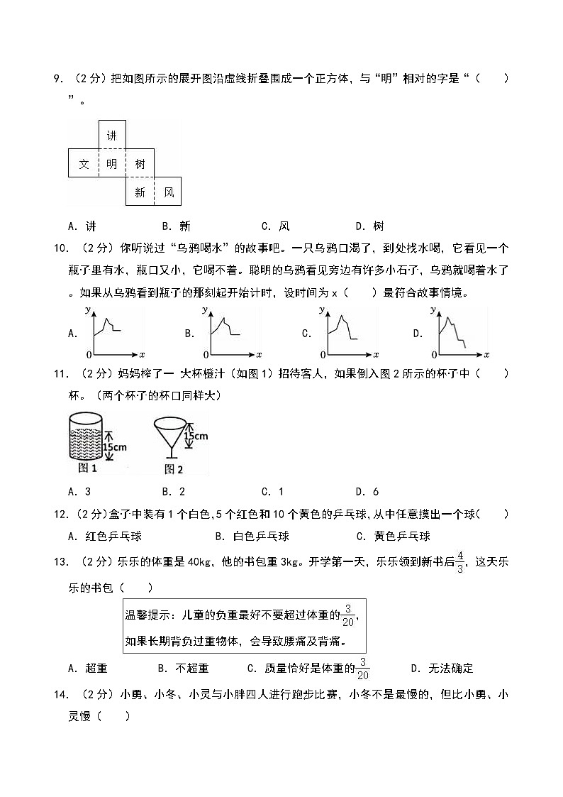 2024年重庆市云阳县小升初数学试卷第2页