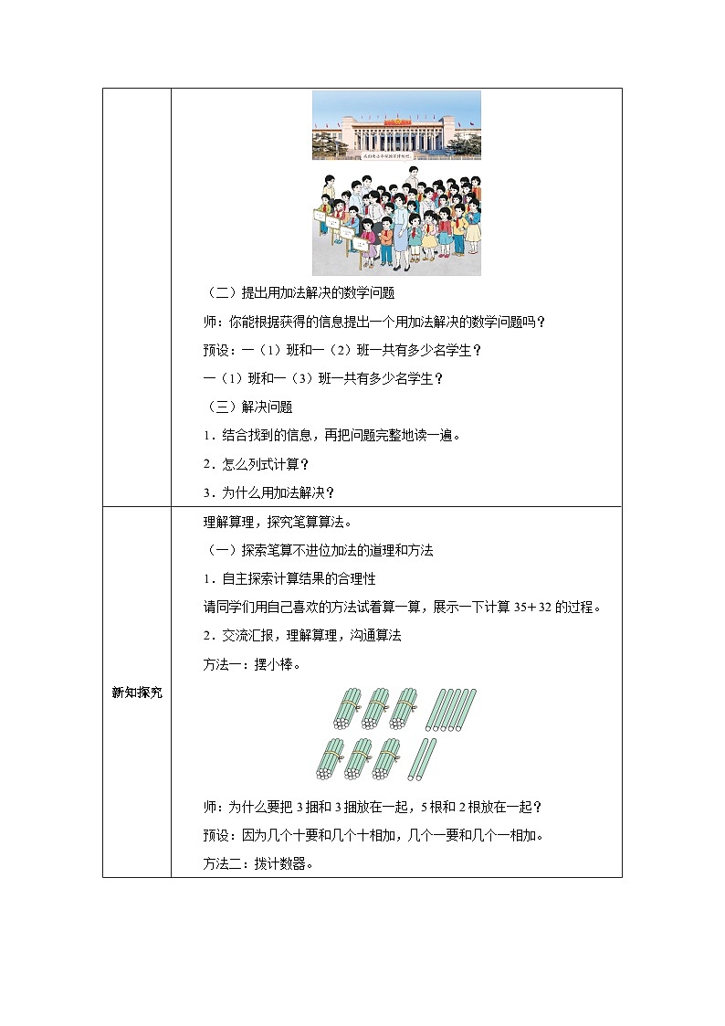 《笔算加法》教学设计-2024-2025学年一年级下册数学人教版第2页