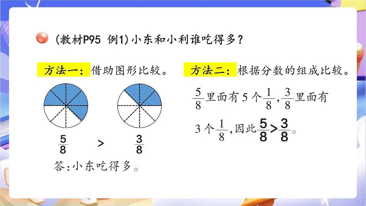 青岛版（2024）数学三上9.2 《分数的大小比较》 课件第6页