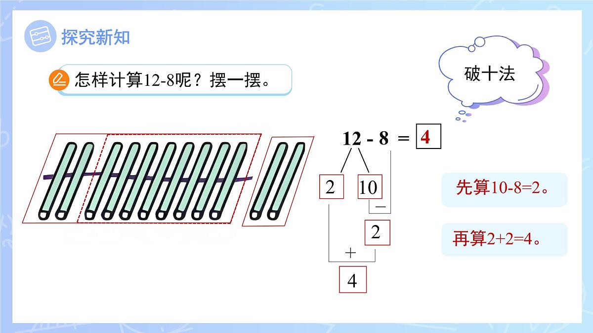 第二单元《十几减8》课件 数学人教版（2024）一年级下册第6页