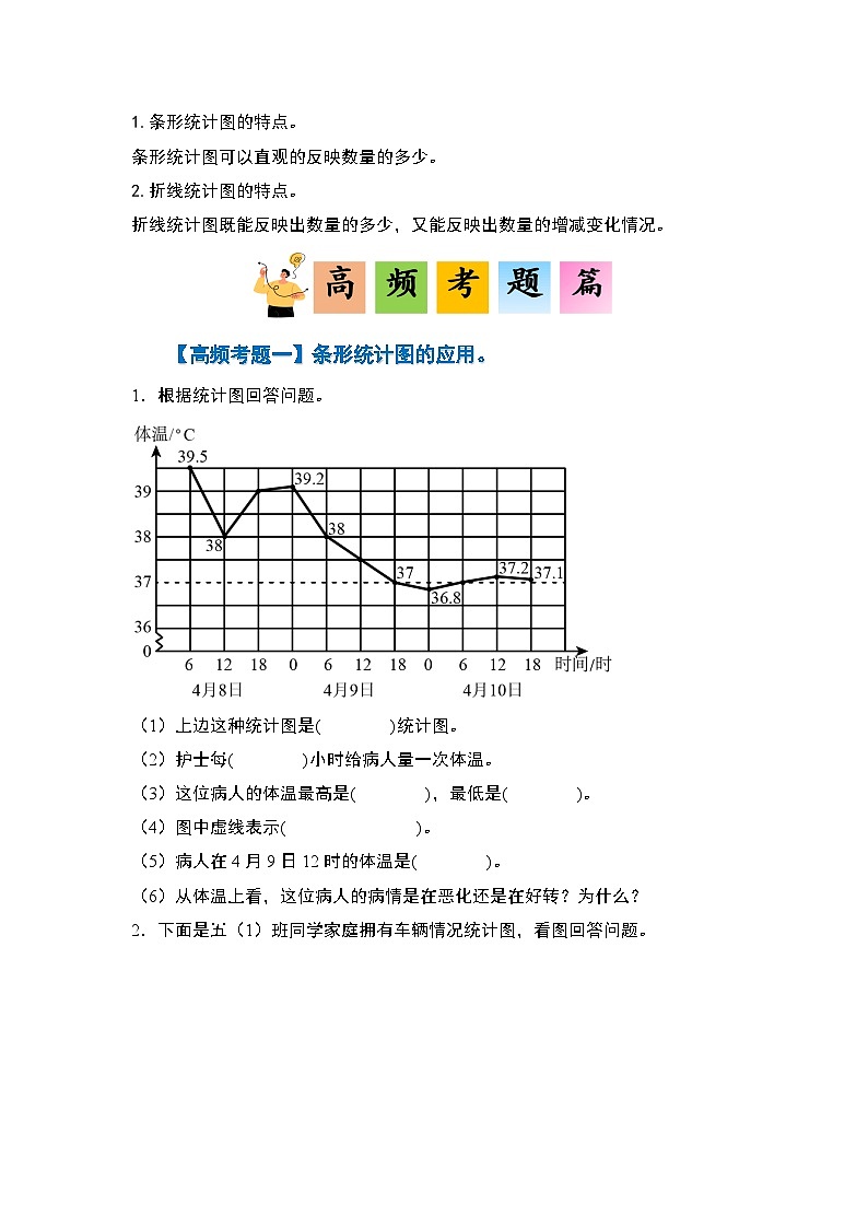 苏教版五年级数学下册典型例题第二单元折线统计图·单元复习篇(原卷版+解析)第3页