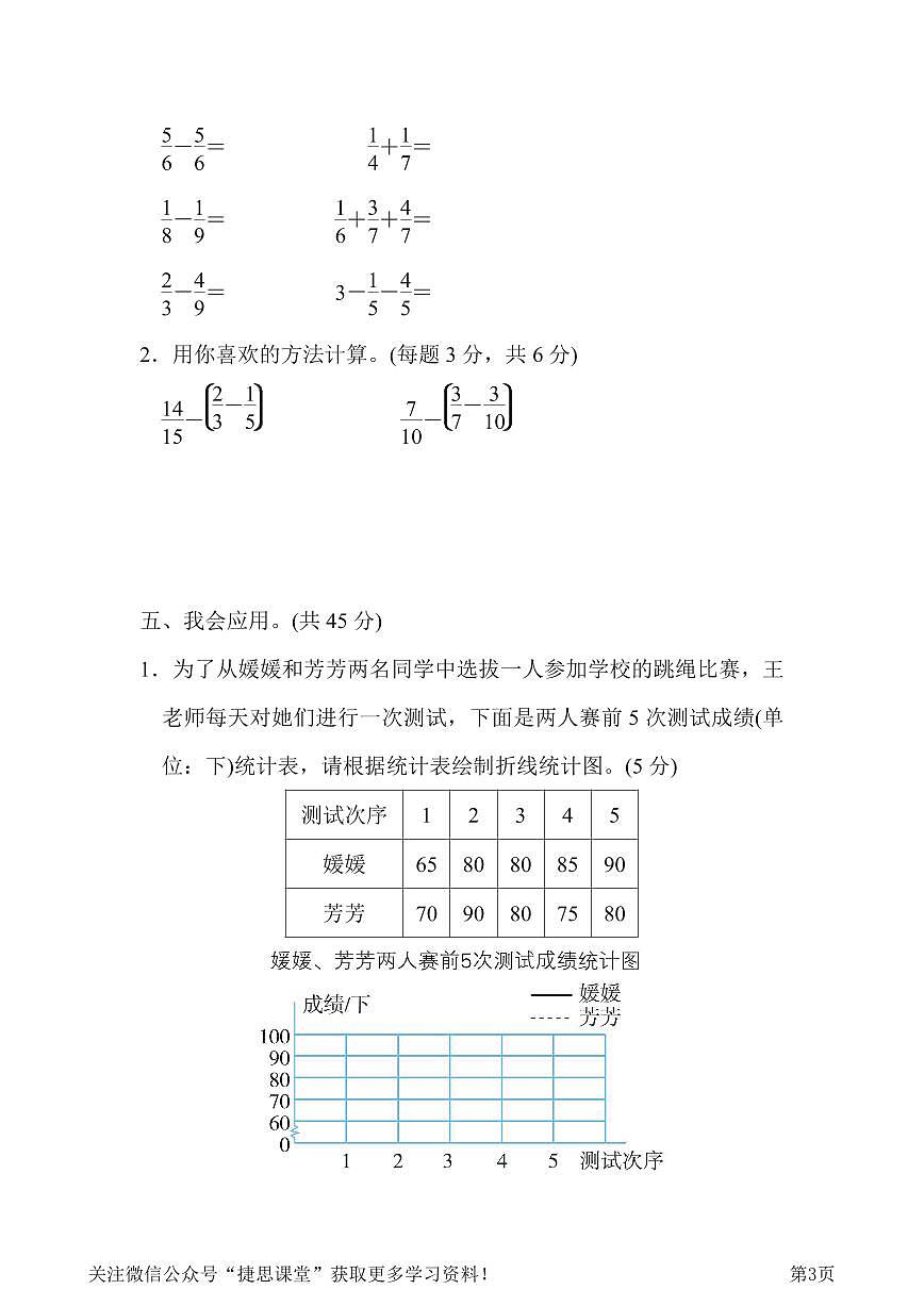 五年级下册数学北师大版重难点突破卷3稍复杂应用题的整理与提升（含答案）第3页