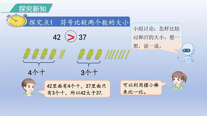 人教版（2024）一年级数学下册三100以内数的认识4.比较大小课件第3页