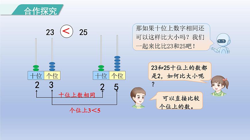 人教版（2024）一年级数学下册三100以内数的认识4.比较大小课件第6页