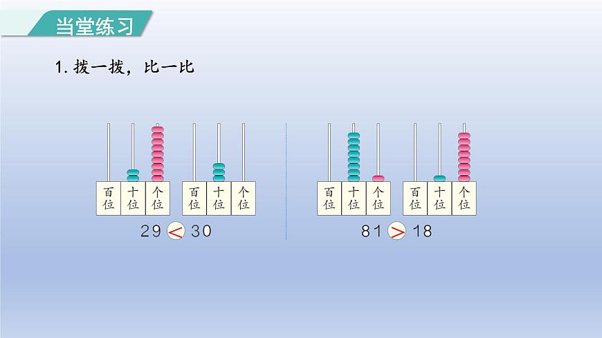 人教版（2024）一年级数学下册三100以内数的认识4.比较大小课件第8页