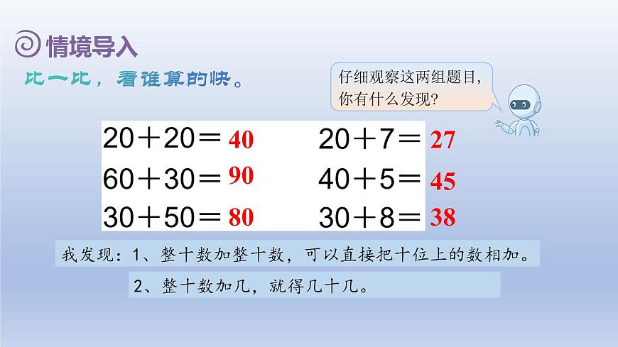 人教版（2024）一年级数学下册四100以内的口算加减法1.口算加法1课件第2页