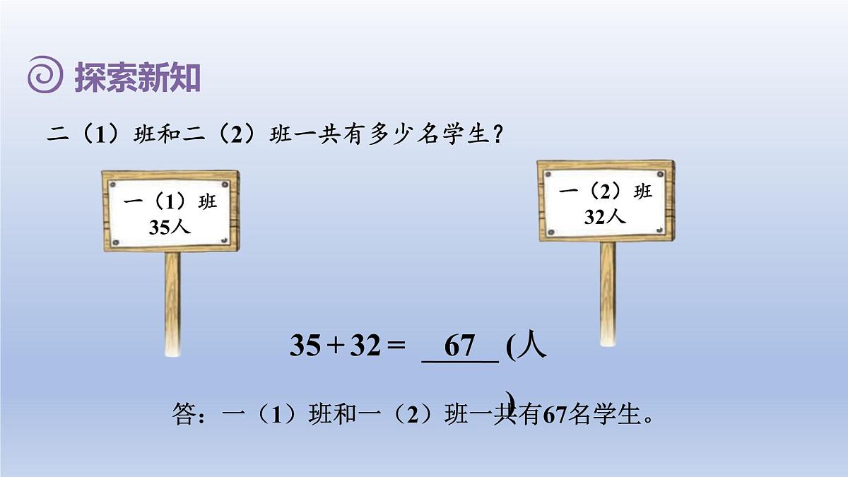 人教版（2024）一年级数学下册五100以内的笔算加减法1.笔算加法课件第7页