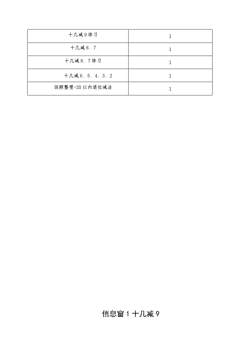 第一单元20以内的退位减法教学设计-2024-2025年度青岛版数学一下第3页