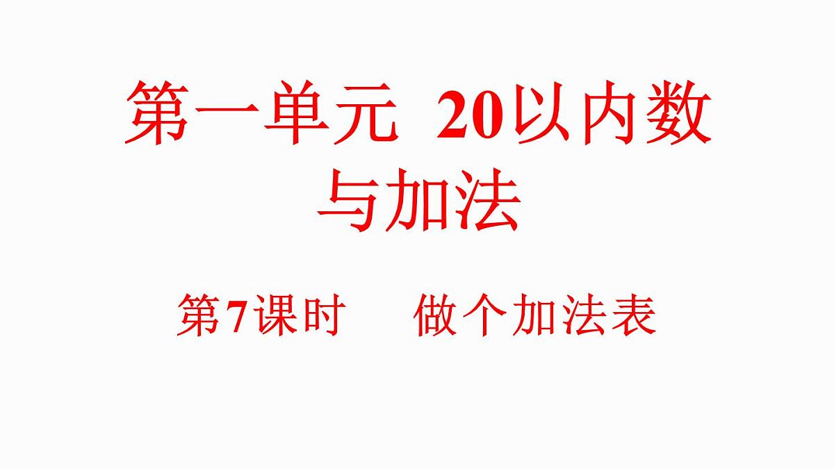 小学数学新北师大版一年级下册1.7做个加法表教学课件2025春第1页