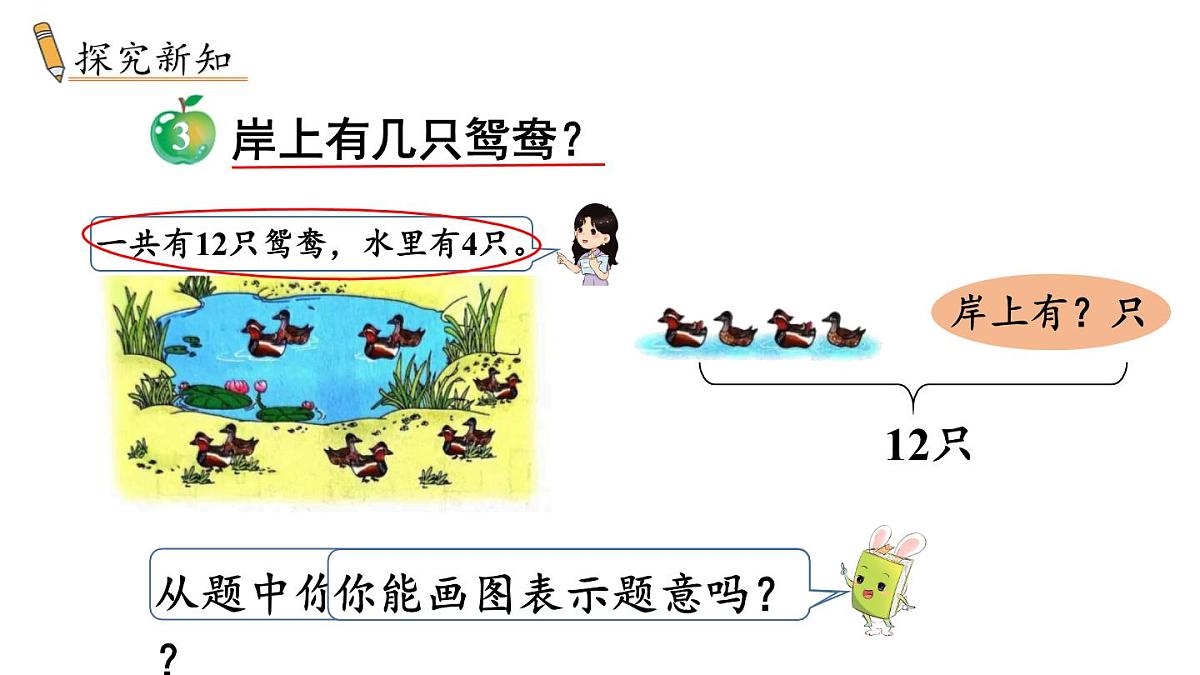 小学数学新冀教版一年级下册一 20以内的减法第3课时 12减几教学课件2025春第3页