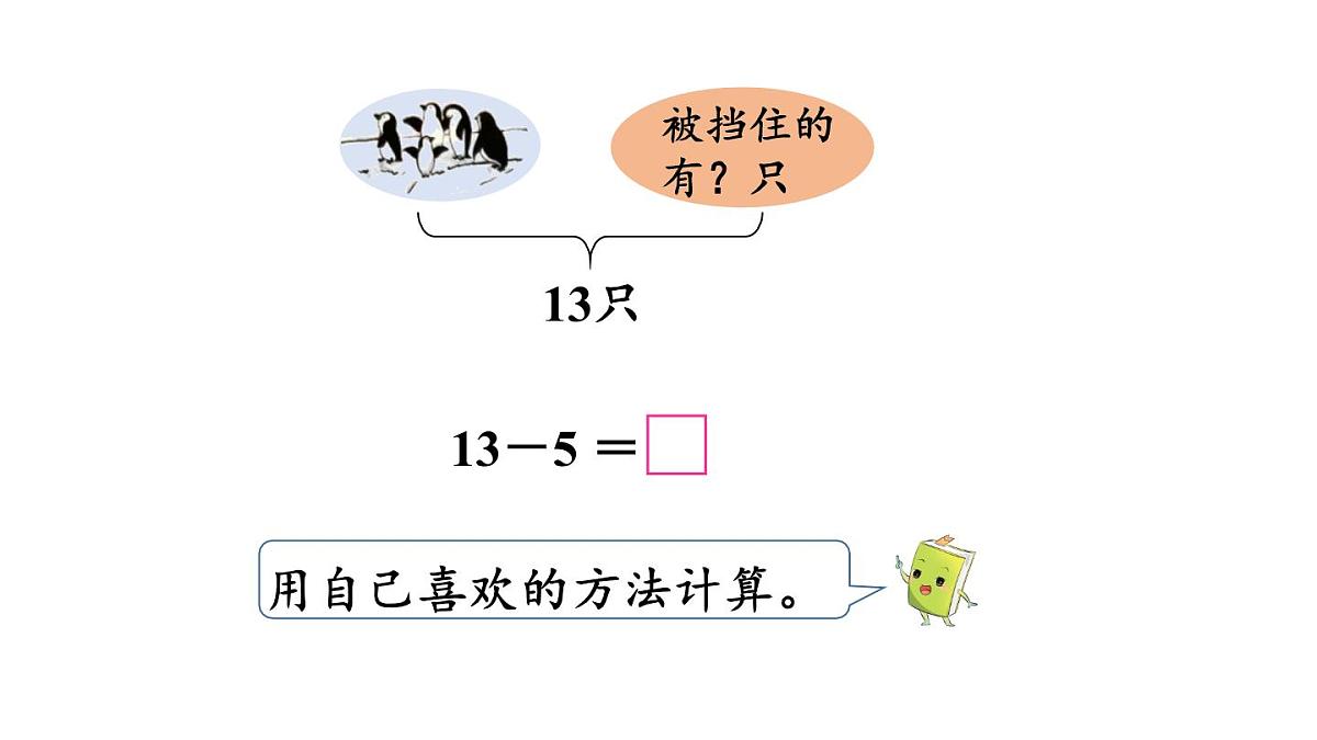 小学数学新冀教版一年级下册一 20以内的减法第4课时 13,14减几教学课件2025春第4页