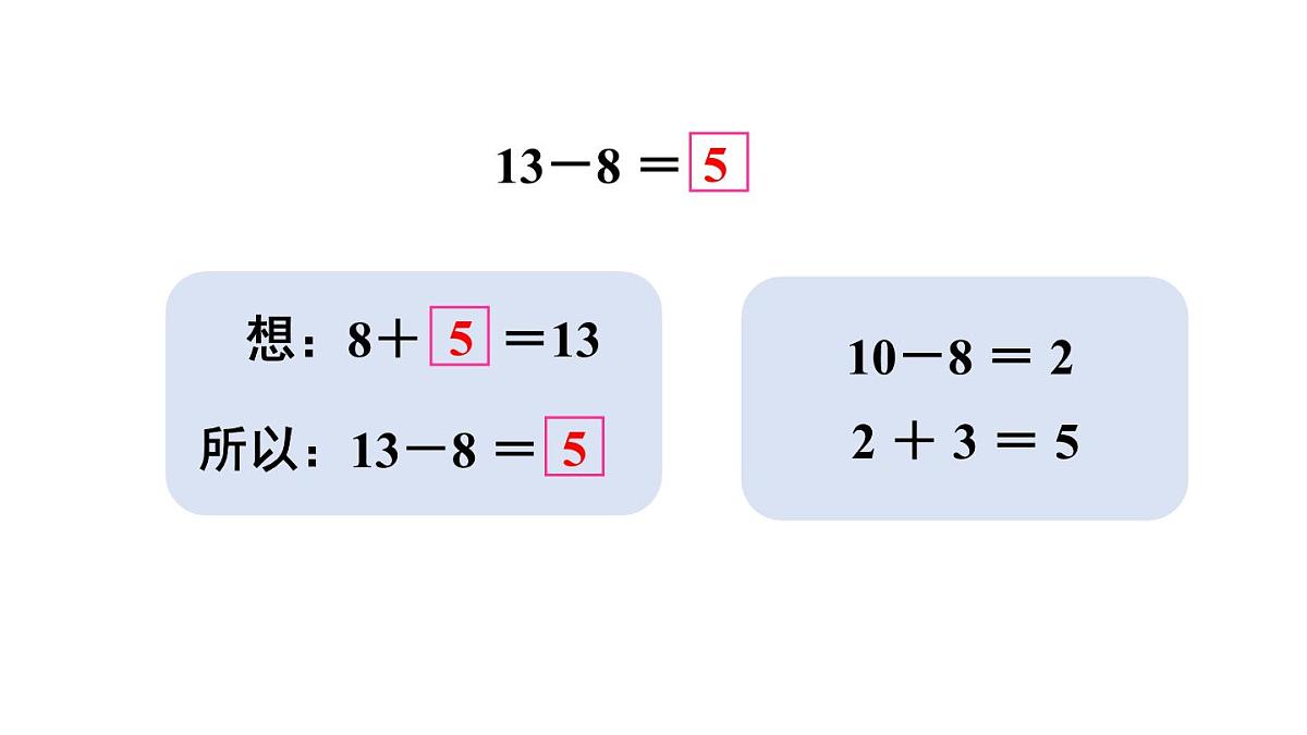 小学数学新冀教版一年级下册一 20以内的减法第4课时 13,14减几教学课件2025春第7页